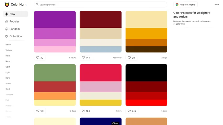 Color Hunt 첫 화면