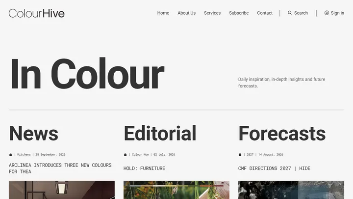 Colour Hive 첫 화면