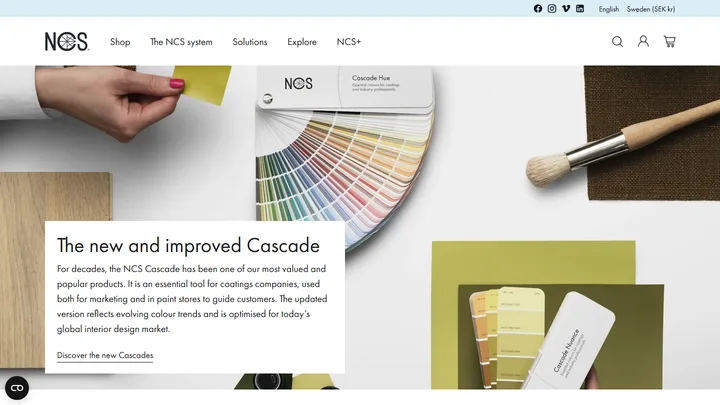 NCS Colour 첫 화면